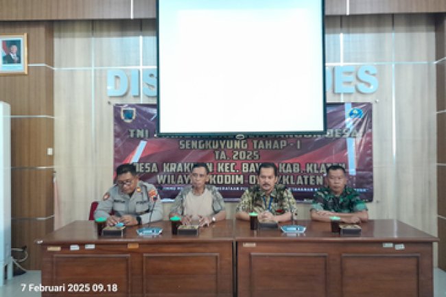Rapat Pleno Persiapan TMMD Sengkuyung Tahap I Tahun 2025 di Desa Krakitan Kecamatan Bayat Kabupaten Klaten