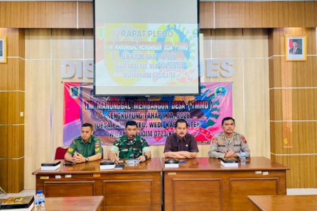 Dinas Pemberdayaan Masyarakat dan Desa Mengadakan Rapat Pleno TNI Manunggal Membangun Desa (TMMD) Sengkuyung Tahap I TA. 2026 Desa Pandes, Kecamatan Wedi, Kabupaten Klaten Wilayah Kodim 0723/Klaten