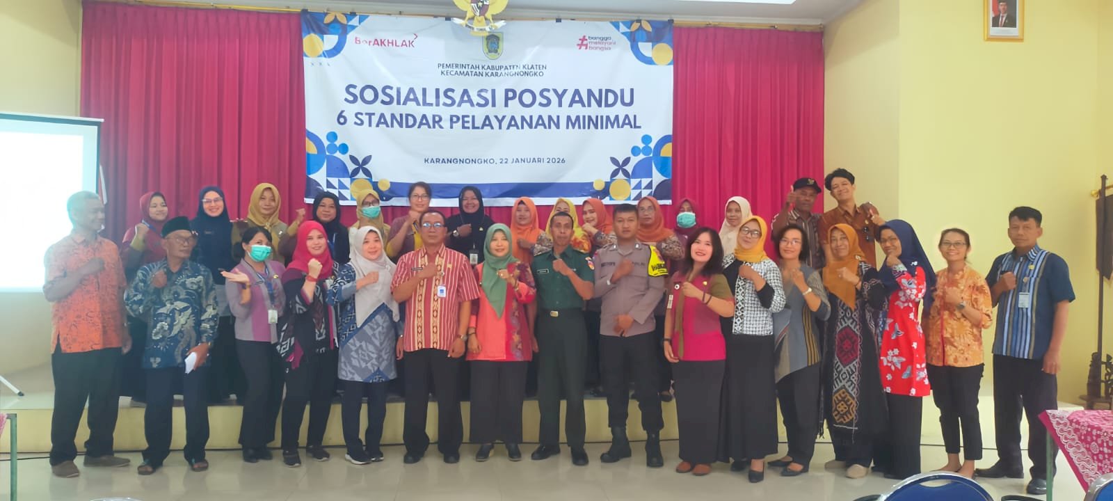 Dinas Pemberdayaan Masyarakat dan Desa Menghadiri Sosialisasi Posyandu 6 SPM  yang Digelar oleh Kecamatan Karangnongko